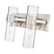 Z-Lite Lawson 2 Light Vanity, Brushed Nickel & Clear 343-2V-BN - alternate 2